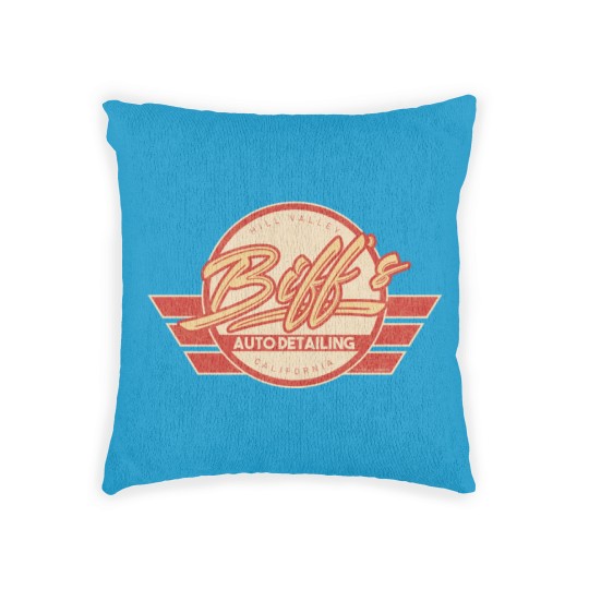 Discover Biff's Auto Detailing in Distressed Red - Back To The Future - Woven Pillows