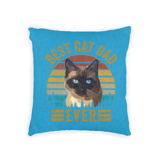 Discover Retro Vintage Best Cat Dad Ever Fathers day Siamese Cat Woven Pillows
