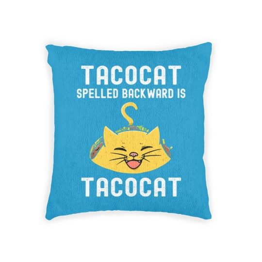 Discover Tacocat Spelled Backward Is Tacocat Lover Cat & Taco Woven Pillows