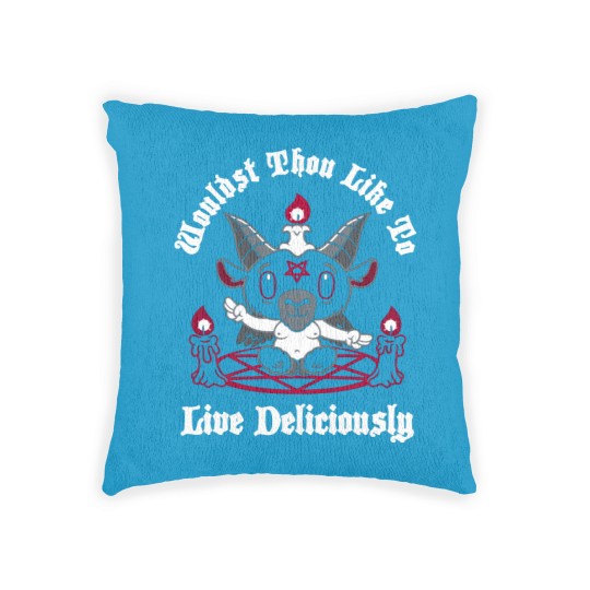 Discover Live Deliciously - Creepy Cute - Satanic Goat - Occult - Witch - Satan - Woven Pillows