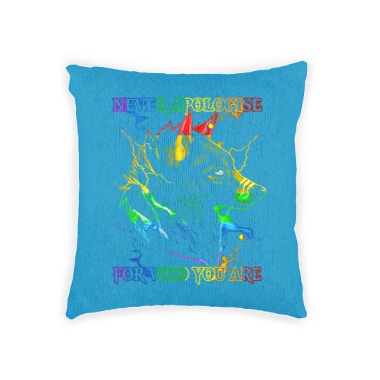 Discover Rainbow Wolf Woven Pillows Gay Wolfs Rainbow Wolfs skin Gay Pride LGBT