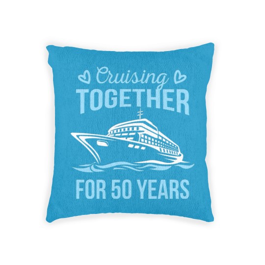 Discover Wedding Anniversary Cruising Together For 50 Years Woven Pillows