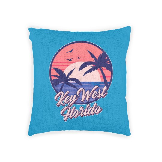 Discover Key West Florida Sunset Beach Summer Seawaves Woven Pillows
