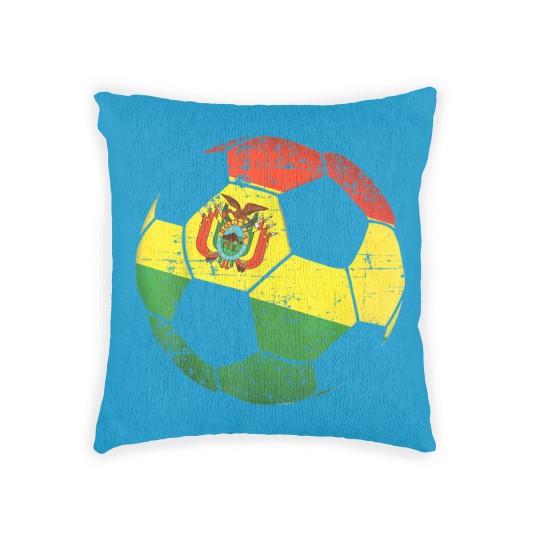 Discover Bolivia Soccer Ball Flag Woven Pillows