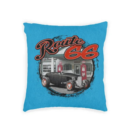 Discover Route 66 Station Woven Pillows