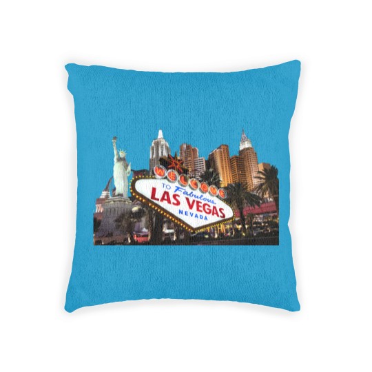 Discover Las Vegas Famous Sign Strip Building Skyline Souvenir Gift Woven Pillows