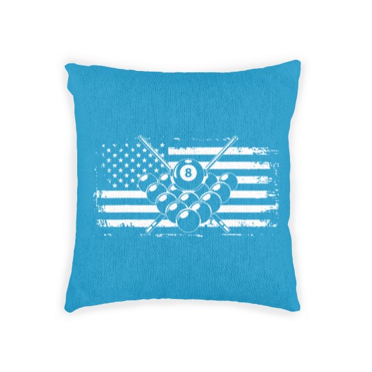 Discover Billiards Pool American Flag Woven Pillows