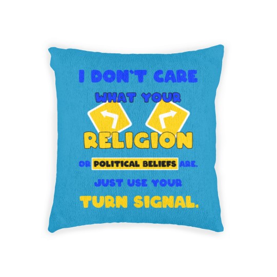 Discover Turn signal use road traffic idiots stupid Woven Pillows