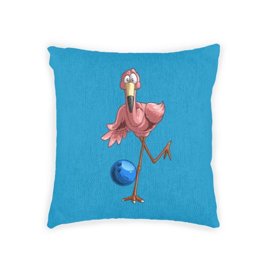 Discover Cool Bowling Flamingo | Funny Shorebirds Lover Player Gift Woven Pillows