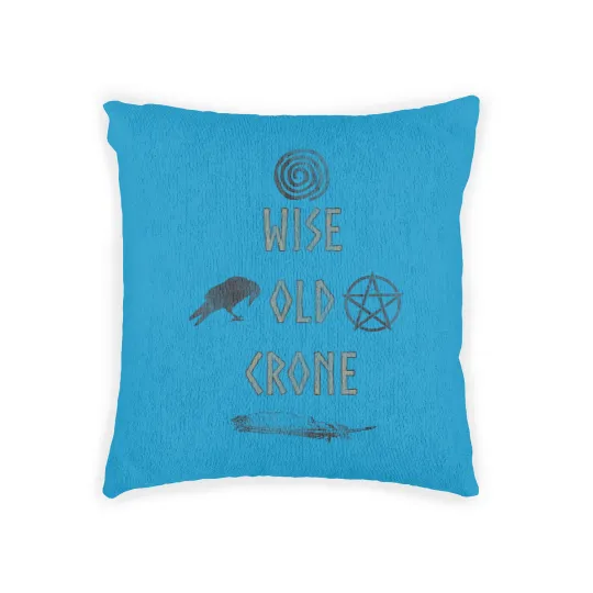 Discover Wise Old Crone Wicca Pagan Triple Goddess Feminist Woven Pillows