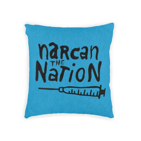 Discover Narcan the Nation (Black Letter) - Harm Reduction - Woven Pillows