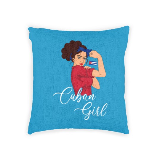 Discover Cuban Girl, Cubana Flag Cuban Girl Woven Pillows