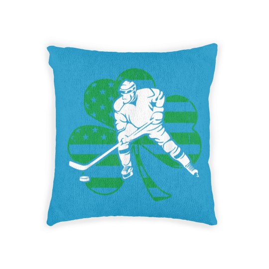 Discover Irish Hockey Player Shamrock St Patrick's Day Woven Pillows