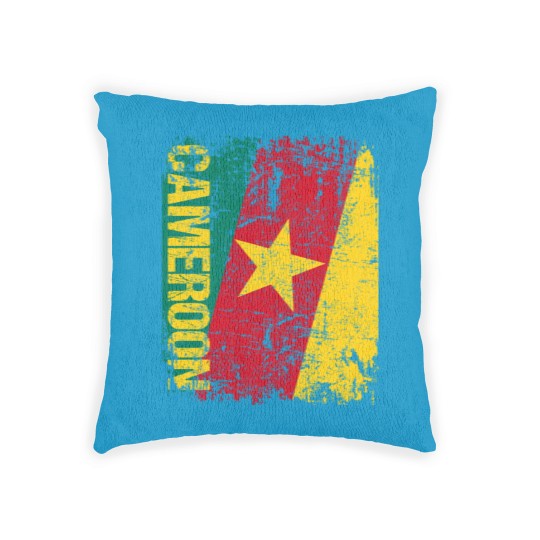 Discover Cameroon Flag Vintage Distressed Woven Pillows