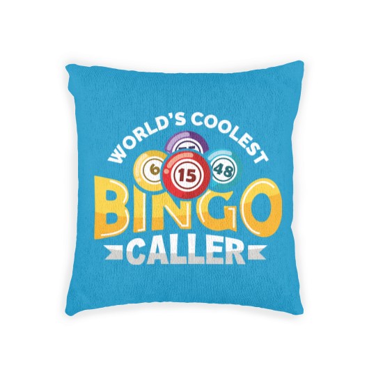 Discover World's Coolest Bingo Caller Lucky Bingo Player Woven Pillows