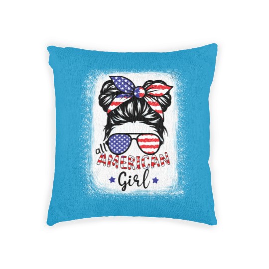 Discover All American Girl Bleached Woven Pillows Patriotic July 4th Woven Pillows