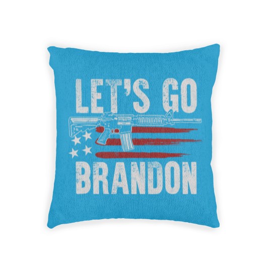 Discover Gun American Flag Patriots Let's Go Brandon  Woven Pillows