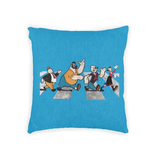 Discover Popeye The Sailor Man Cartoon Abbey Road Adult Woven Pillows Woven Pillows Black