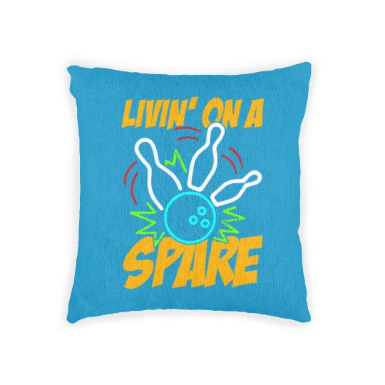Discover Livin on a Spare Funny Bowling Bowler Woven Pillows