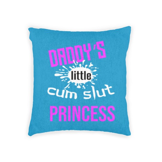 Discover Daddy's Little Cum Slut Princess Woven Pillows