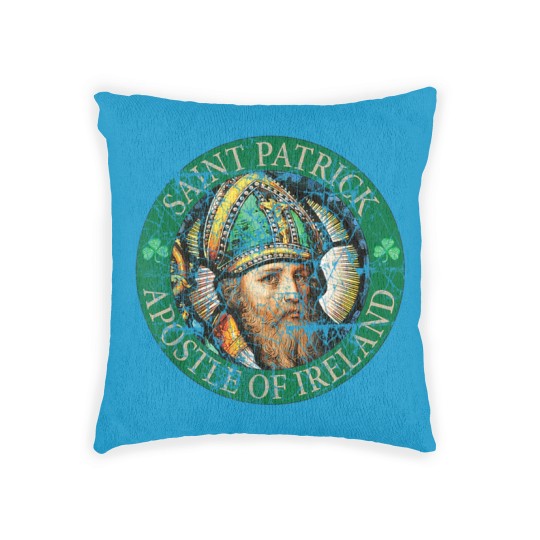 Discover Saint Patrick Apostle of Ireland distressed Woven Pillows
