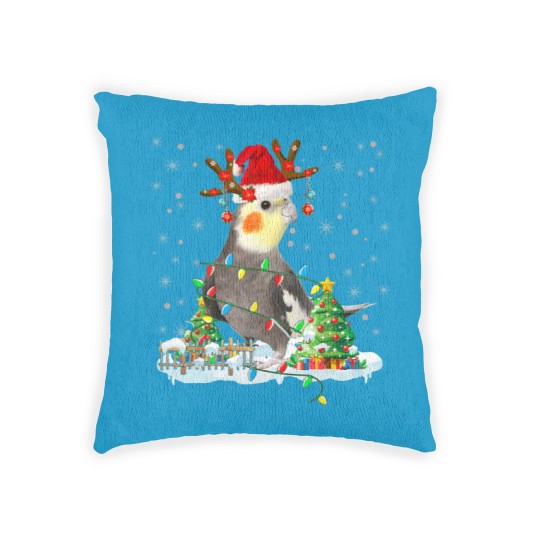 Discover Cute Cockatiel Woven Pillows Christmas Cockatiel Lover Santa Cockatiel Christmas Lights