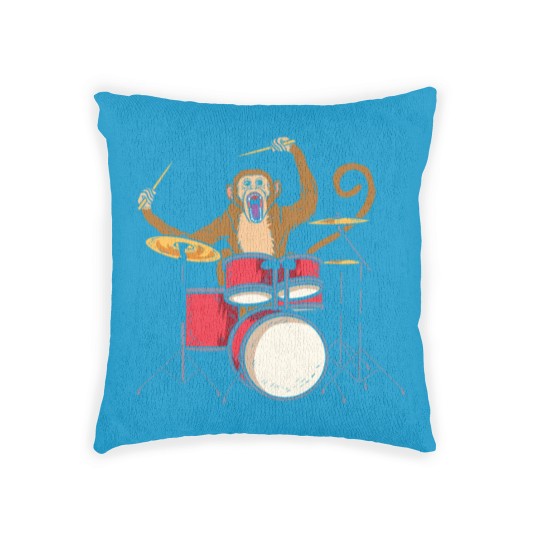 Discover Monkey Playing Drums Drummer Band The Animal Woven Pillows