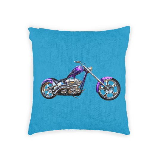 Discover Purple Chopper Motorcycle Woven Pillows Woven Pillows