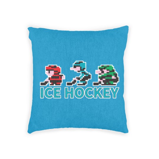 Discover 8-bit Ice Hockey Guys for Dark Woven Pillows - Nintendo - Woven Pillows