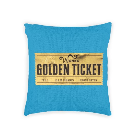 Discover Willy Wonka Golden Ticket Woven Pillows