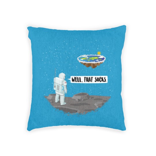 Discover Funny Flat Earth Astronaut - Well That Sucks Woven Pillows