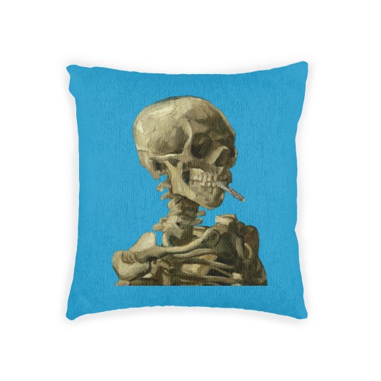 Discover Skull with Burning Cigarette by Vincent van Gogh - Skull - Woven Pillows