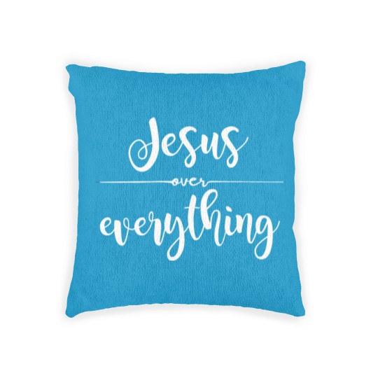 Discover Jesus Over Everything Religious Christian Woven Pillows