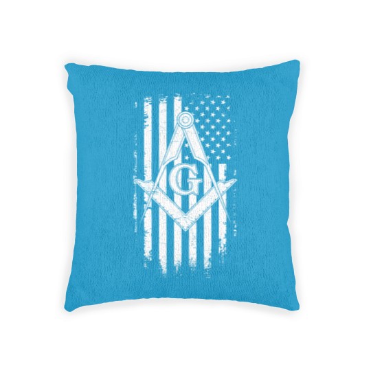 Discover Masonic American Flag Square And Compass Freemason Woven Pillows