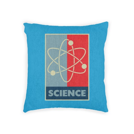 Discover Science red blue atom Woven Pillows