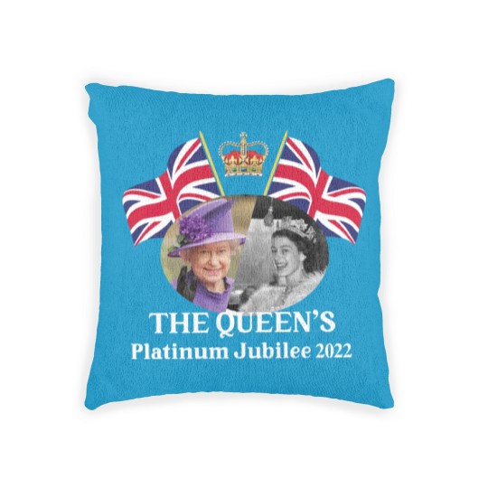 Discover Queen Elizabeth II Platinum Jubilee 2022 CELIBRATION  Emblem Woven Pillows  Union Jack Woven Pillows The Queen's Woven Pillows