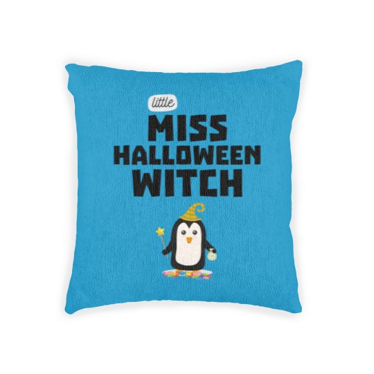 Discover Miss Halloween Witch Penguin gift Woven Pillows