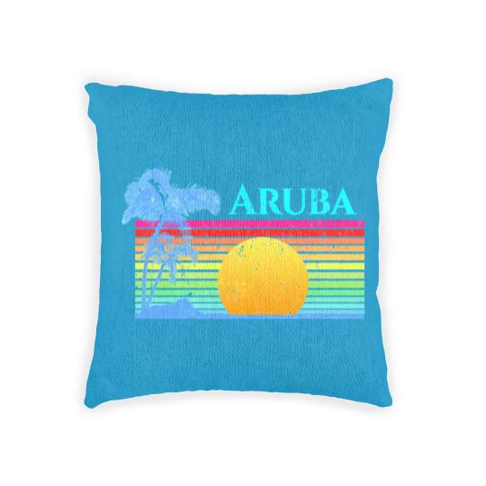 Discover Retro Beach Aruba Sunset - Aruba - Woven Pillows