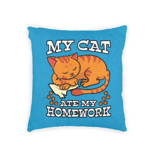 Discover My Cat Ate My Homework Woven Pillows
