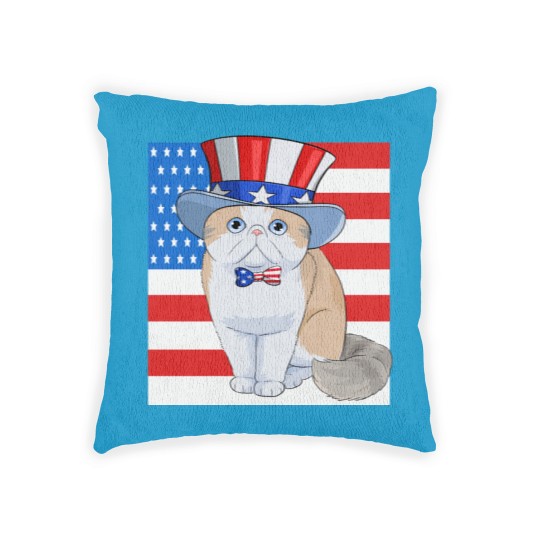 Discover Exotic Shorthair Cat 4th of July - Exotic Cat - Woven Pillows