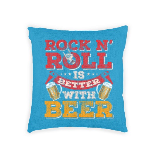 Discover rock n roll beer Woven Pillows
