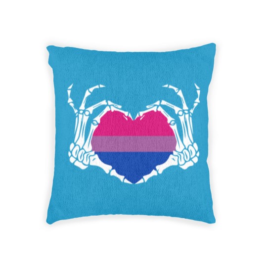 Discover Skeleton Hand Heart Bisexual Funny Halloween Woven Pillows