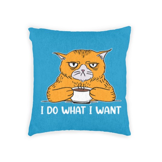 Discover I do What I Want Funny Sarcastic Cat Woven Pillows