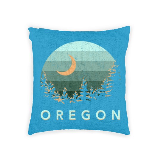 Discover Oregon Vintage Sunset Outdoors Hiking Souvenir Woven Pillows
