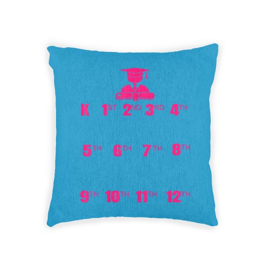 Discover handprint chart grow with me school year growth Woven Pillows