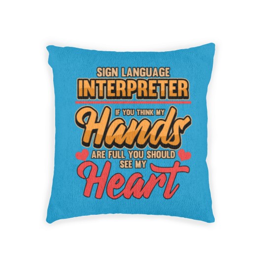 Discover sign language interpreter signpost gesture Woven Pillows