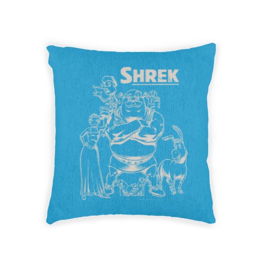 Discover Shrek Group Shot Faded Portrait Woven Pillows