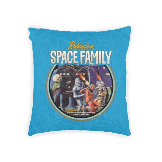 Discover 1960s Space Family - Vintage Sci Fi - Woven Pillows