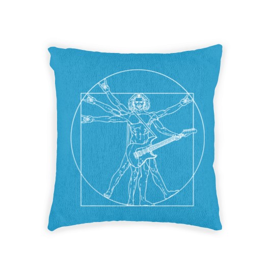 Discover Vitruvian Man Guitar Music Player Da Vinci Woven Pillows