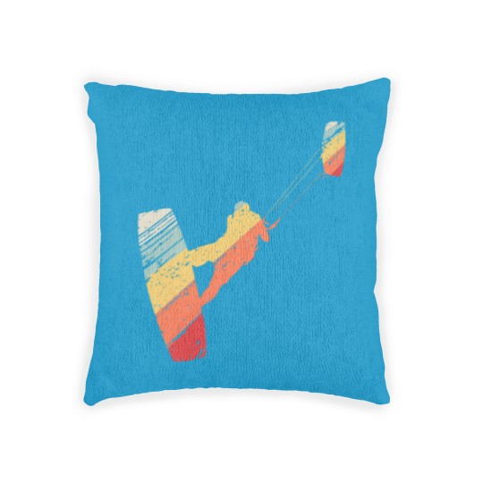 Discover Kite Boarding Kiteboarder Retro Vintage Woven Pillows
